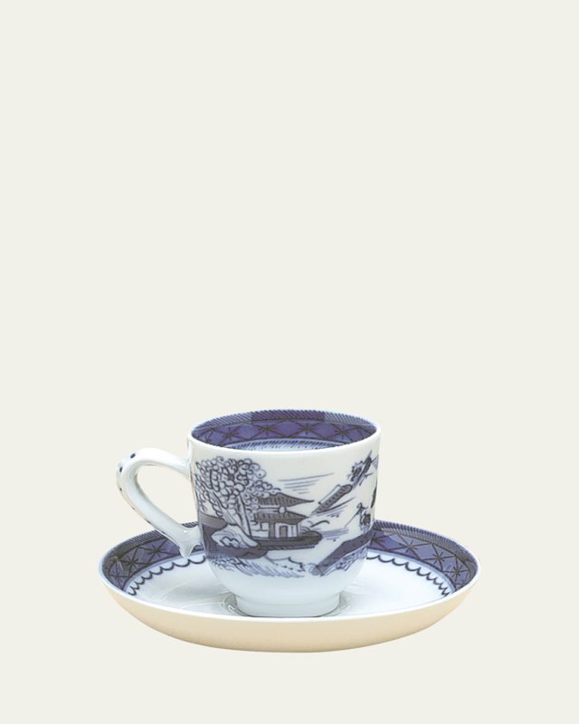 Blue Canton Demitasse Cup & Saucer
